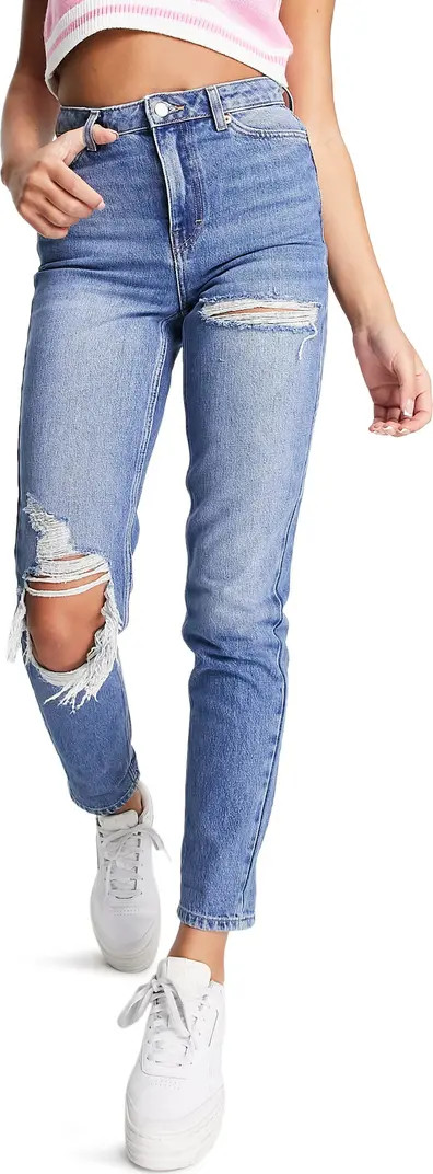 Topshop Distressed Ankle Mom Jeans | Nordstrom | Nordstrom
