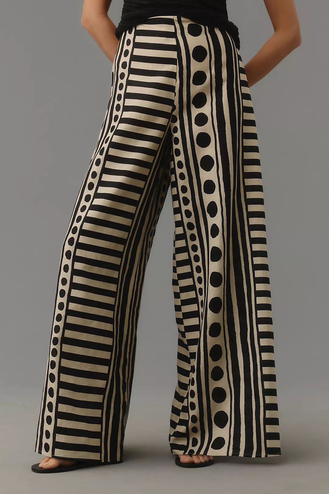 Corey Lynn Calter Geometric Linen Wide-Leg Pants | Anthropologie (US)