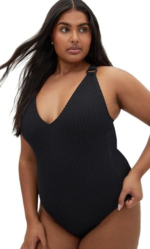 City Chic Women's Plus Size 1 Piece Swimsuit - Avalon, 22 Black | Amazon (US)
