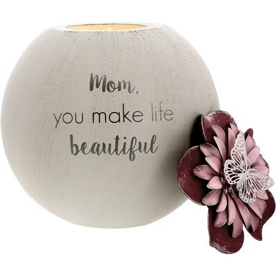 Pavilion Gift Company - 5” Mom Terracotta Candle Holder, Tealight Candle Holder, Mothers Day Candle, Gifts For Mom From Daughter | Target