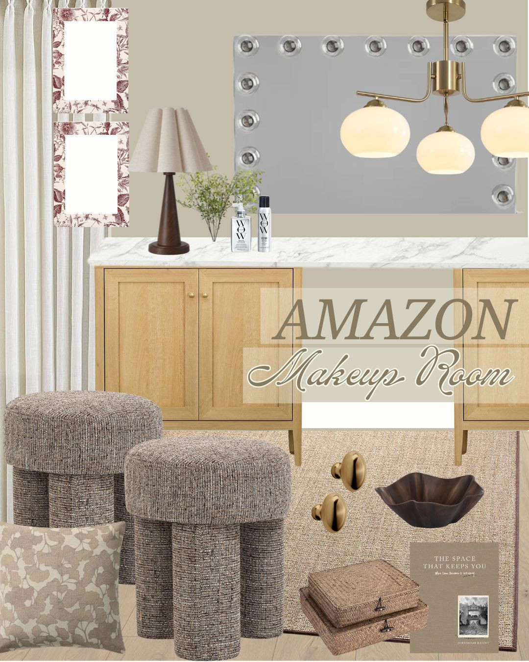 Amazon finds for a moody, neutral makeup room 

 #LTKFindsUnder100 

#LTKHome #LTKBeauty