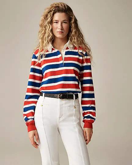 Vintage jersey rugby T-shirt with eyelet collar | J. Crew US