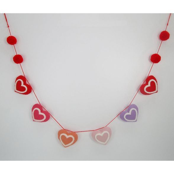 Garland Valentine's Day Hearts with Boucle Detail Pink/Red/Orange- Spritz™ | Target