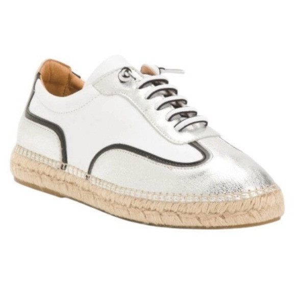 NWOT Jutelia Silver and White Espadrilles | Poshmark