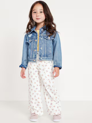 Printed Pull-On Baggy Wide-Leg Cargo Twill for Toddler Girls | Old Navy (US)