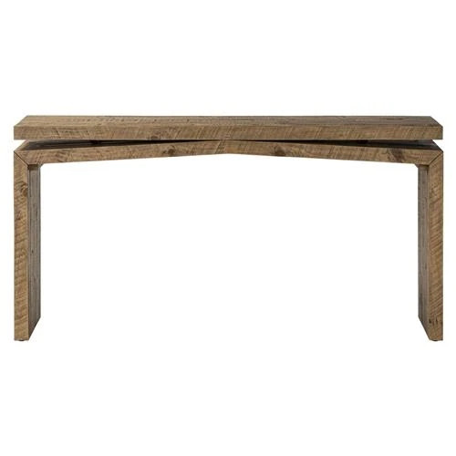 Rayan Rustic Lodge Rustic Brown Reclaimed Pine Console Table - Small | Kathy Kuo Home