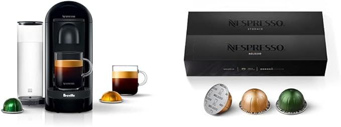 Nespresso BNV420IBL VertuoPlus Espresso Machine by Breville, Ink Black with Nespresso Capsules Ve... | Amazon (US)