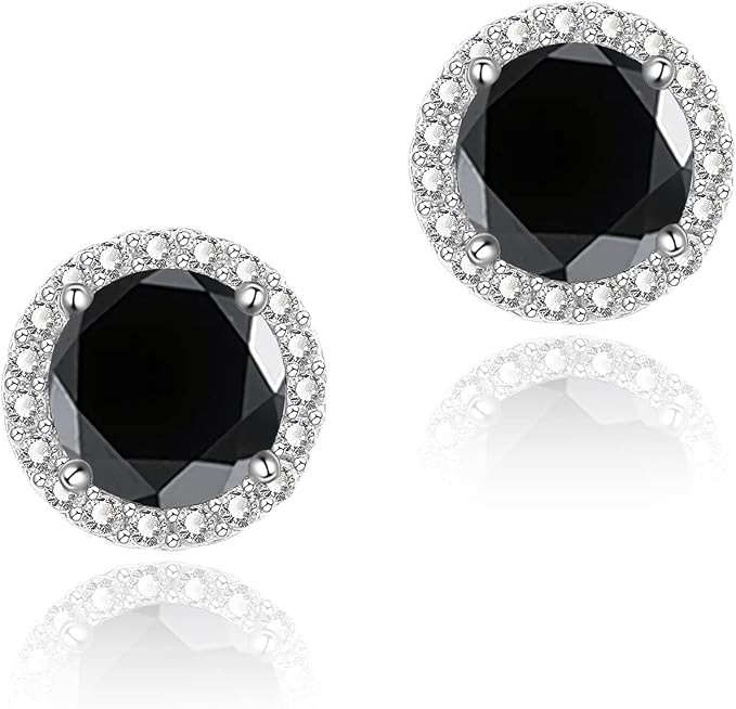 YOMELA Cubic Zirconia Earrings, Stud Earrings for Women Hypoallergenic White Gold Small Dainty Bl... | Amazon (CA)