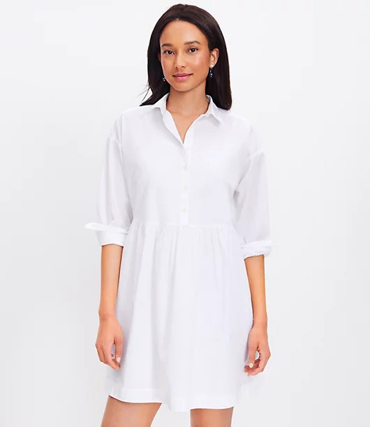 Loft Poplin Swing Shirtdress | LOFT