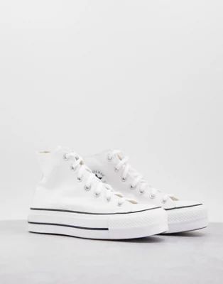 Converse Chuck Taylor All Star Hi Lift canvas sneakers in white | ASOS (Global)
