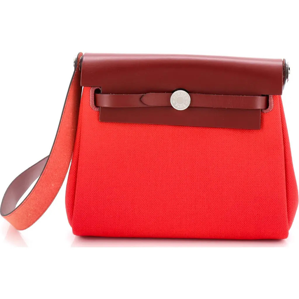 Pre-Owned Hermes Herbag Zip Toile and Leather 20 in Orange Mecano at Nordstrom, Size X-Small | Nordstrom