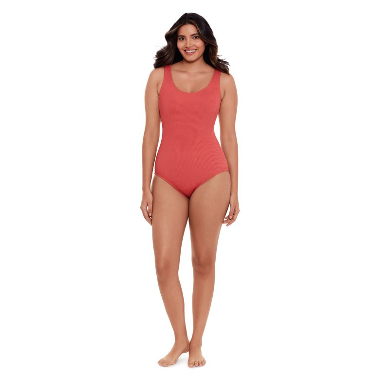Time and Tru Women's and Women’s Plus Size Solid Crinkle One Piece Swimsuit | Walmart (US)