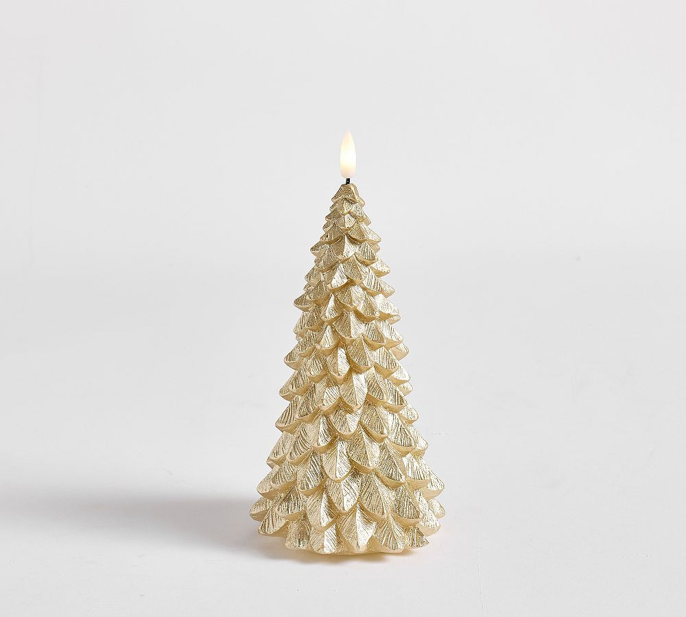 Flameless Tree Candle, Gold 8"" Medium | Pottery Barn (US)