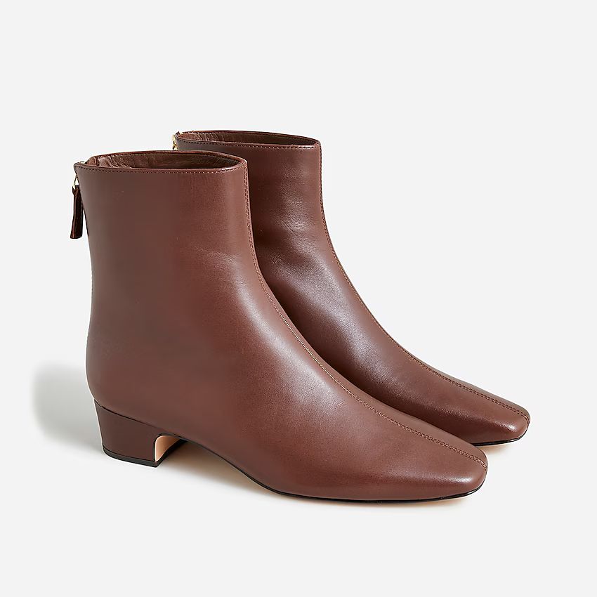 Roxie back-zip ankle boots in leather | J.Crew US