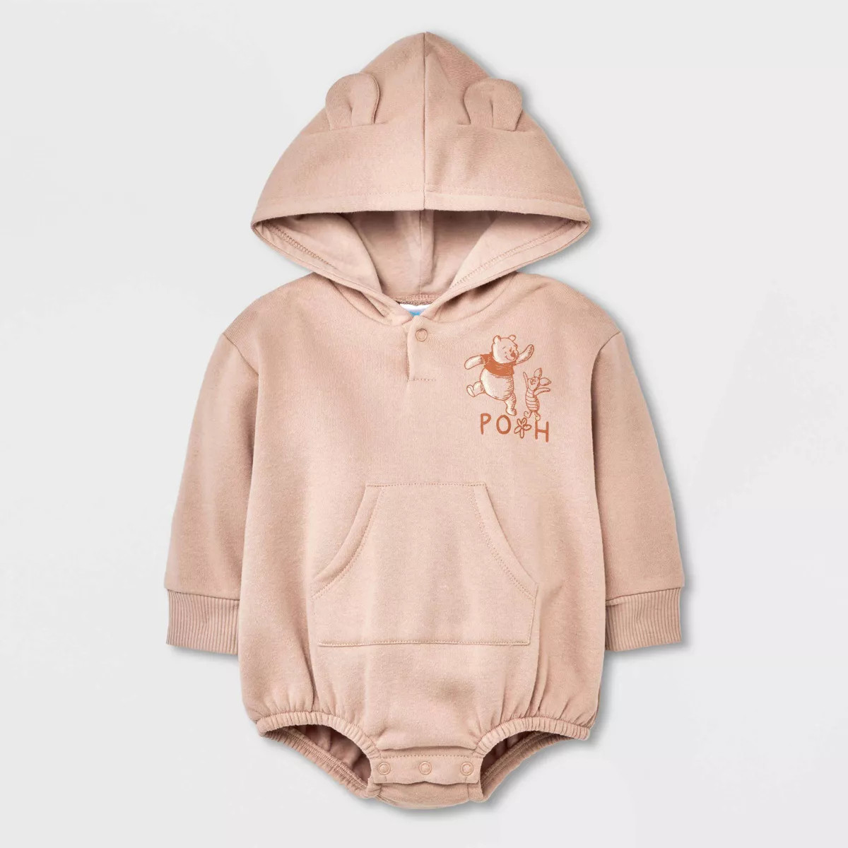 Baby Boys' Winnie the Pooh Sweatshirt Bodysuit - Beige | Target