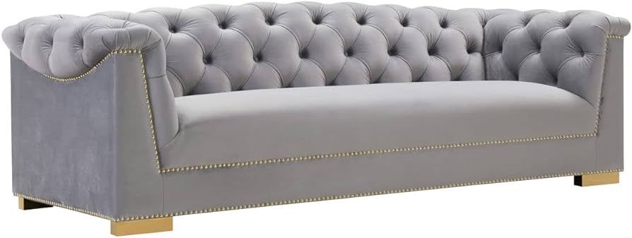 TOV Furniture Farah Grey Velvet Sofa | Amazon (US)