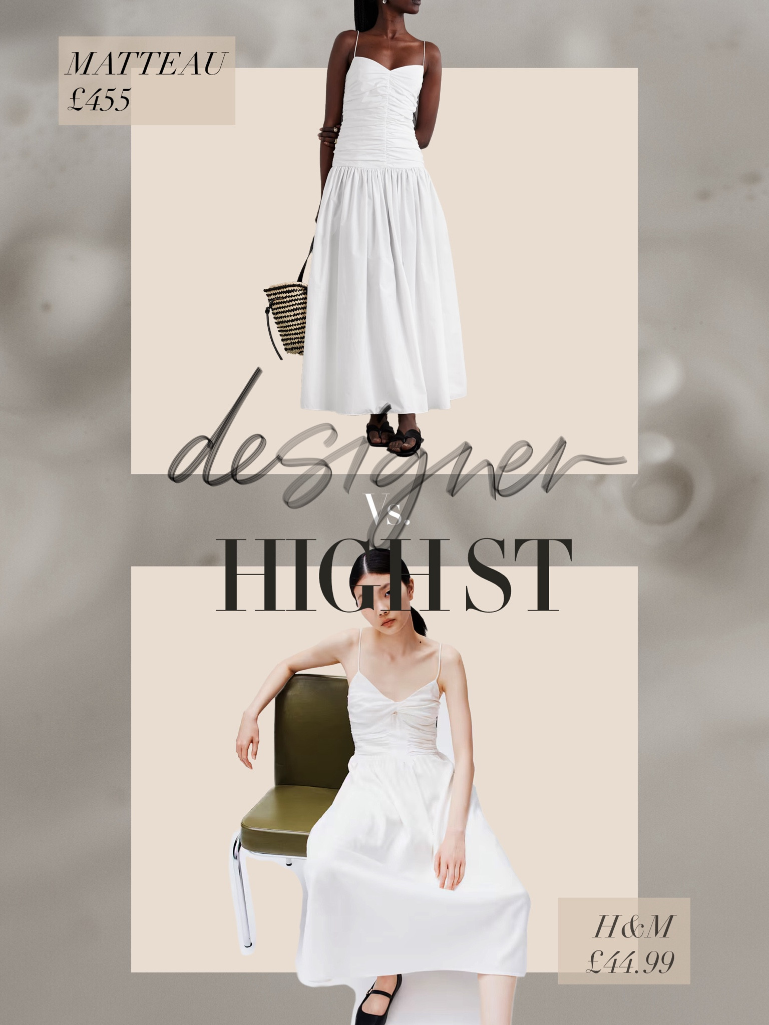Matteau Vs H&M 🤍🤍
Splurge vs save | Credit vs debit | White summer dress | Gathered front dress | Full skirt | Holiday outfit ideas |Designer dress dupes | Matteau dresses 

#LTKsummer #LTKluxury #LTKeurope