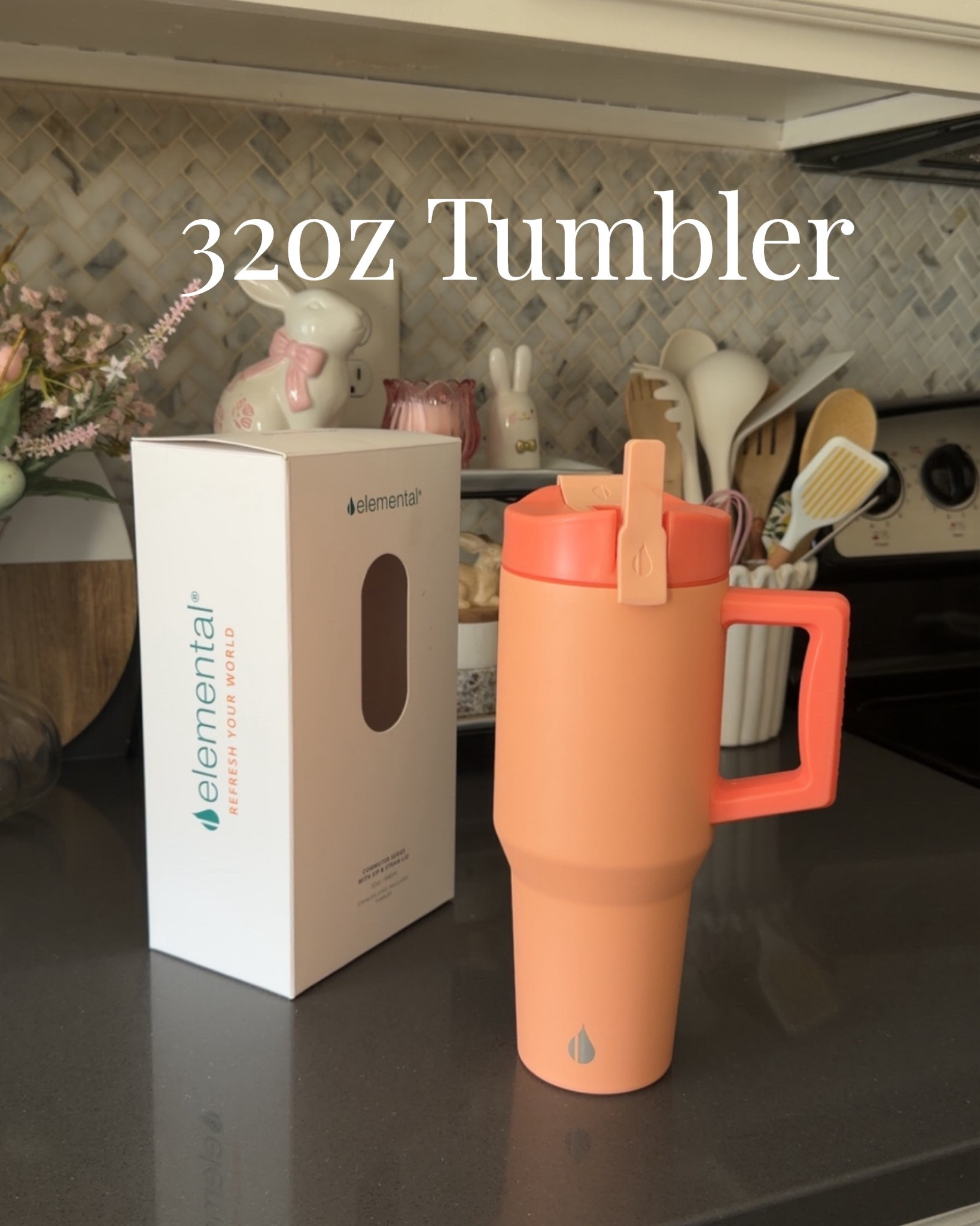 lemental 32 oz 100% Leak Proof Tumbler with Handle & Straw - Stainless Steel Double Wall Insulated Tumbler for Hot and Cold Beverages - Travel Coffee Mug with Sip & Straw Lid - Peach Sunrise

#LTKTravel #LTKfitnessgoals #LTKdayinmylife