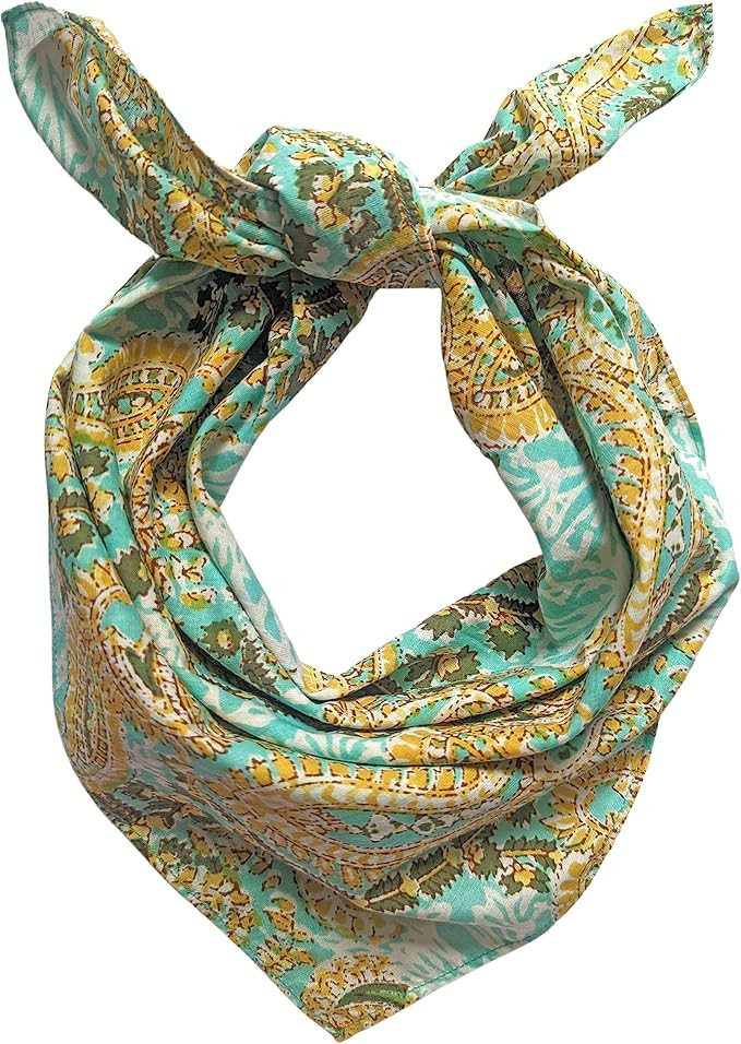 AVKA Studio 100% Cotton Bandanas for Women & Men, 2 Pack 20x20 Inch, 22x22 inch Hand Printed, Lig... | Amazon (US)
