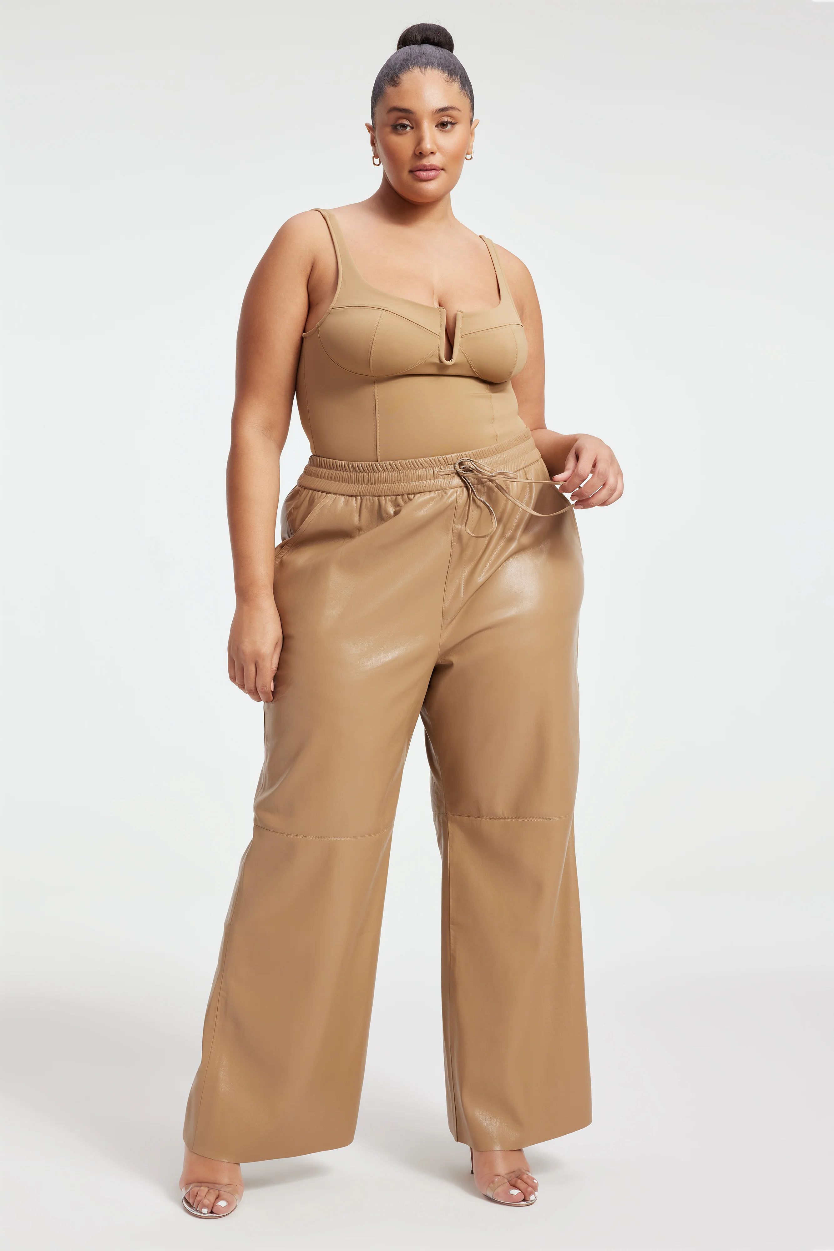 FAUX LEATHER WIDE LEG | Good American