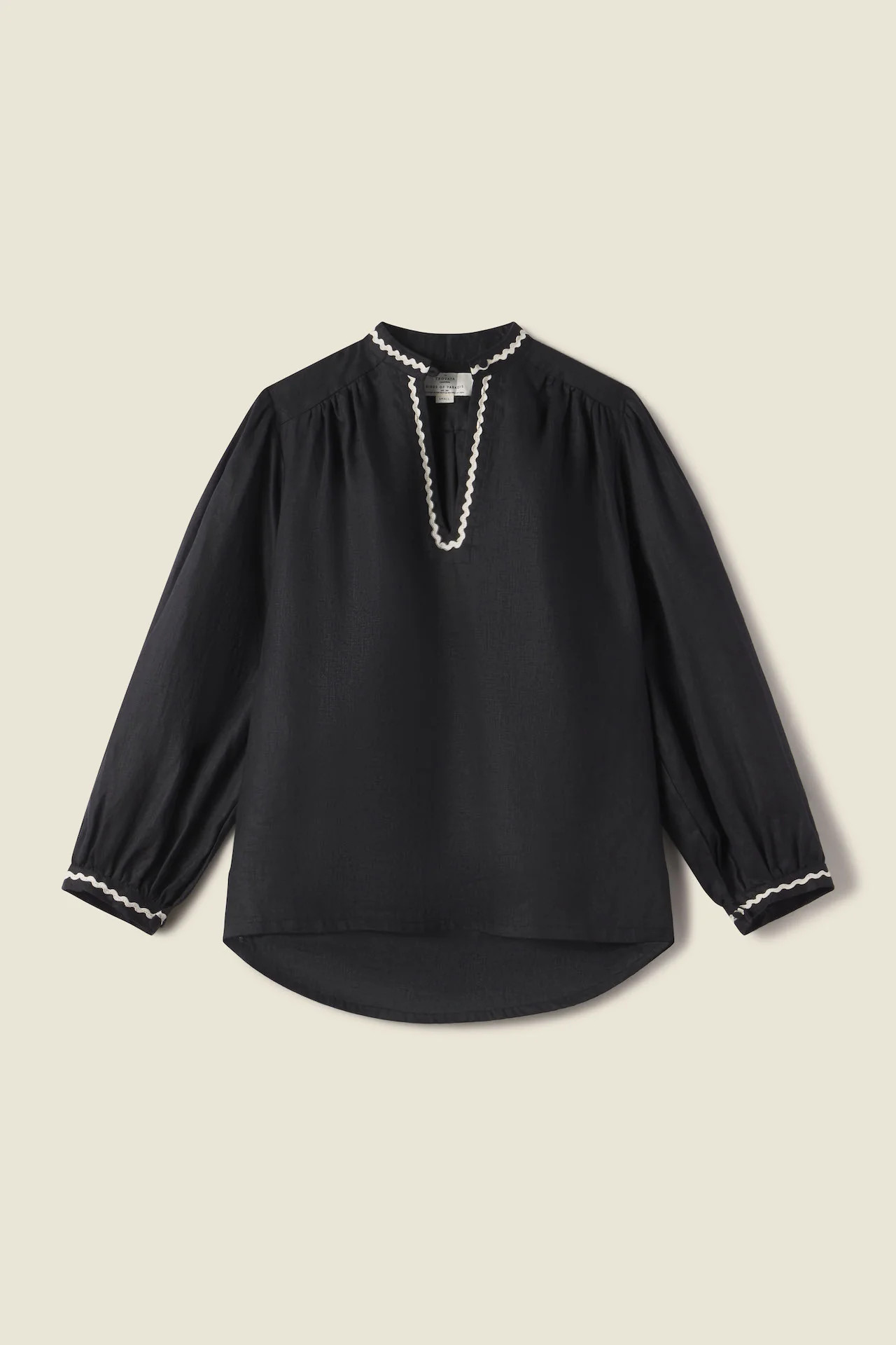 Bailey Blouse Black Linen | TROVATA
