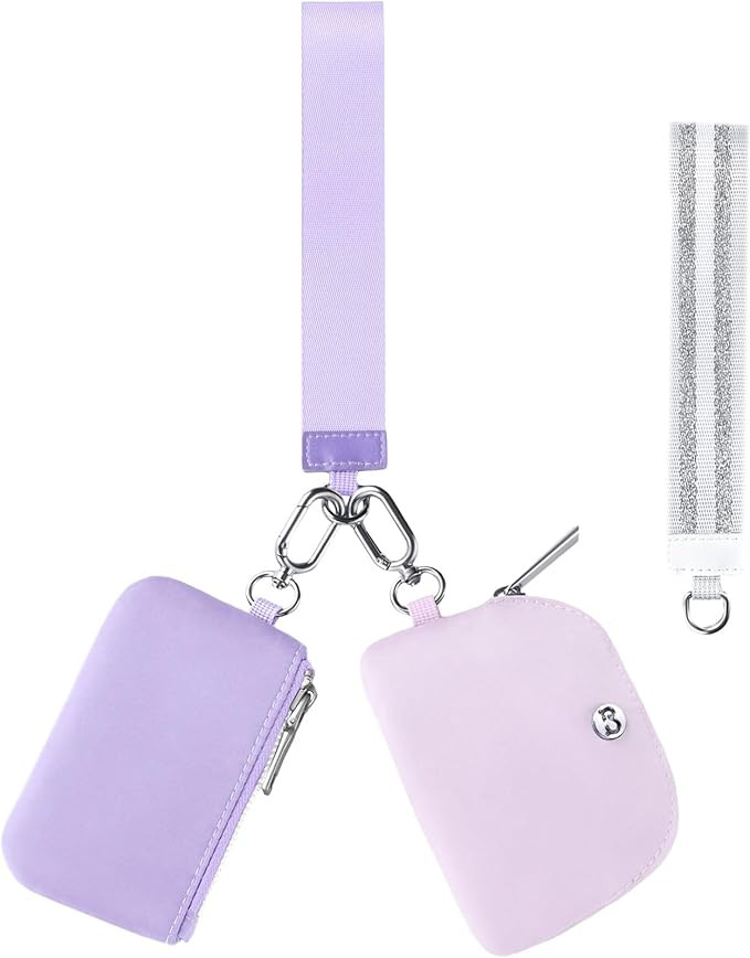 Babysun Mini Zip Around Dual Pouch Wristlet With 2 Straps Wristlet Keychain Wallet for Women Coin... | Amazon (US)