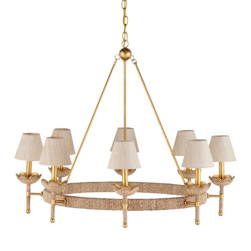 Vichy Rope Chandelier, Natural/Gold | One Kings Lane