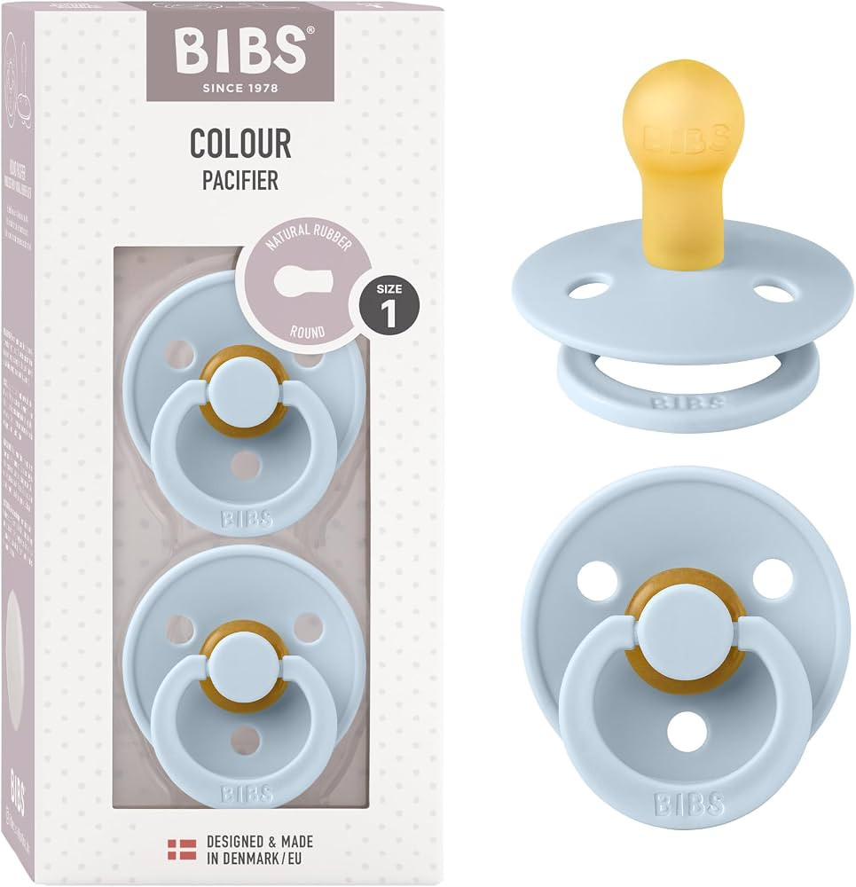Bibs Pacifiers | Natural Rubber Baby Pacifier | Set of 2 BPA-Free Soothers | Made in Denmark | Ba... | Amazon (US)