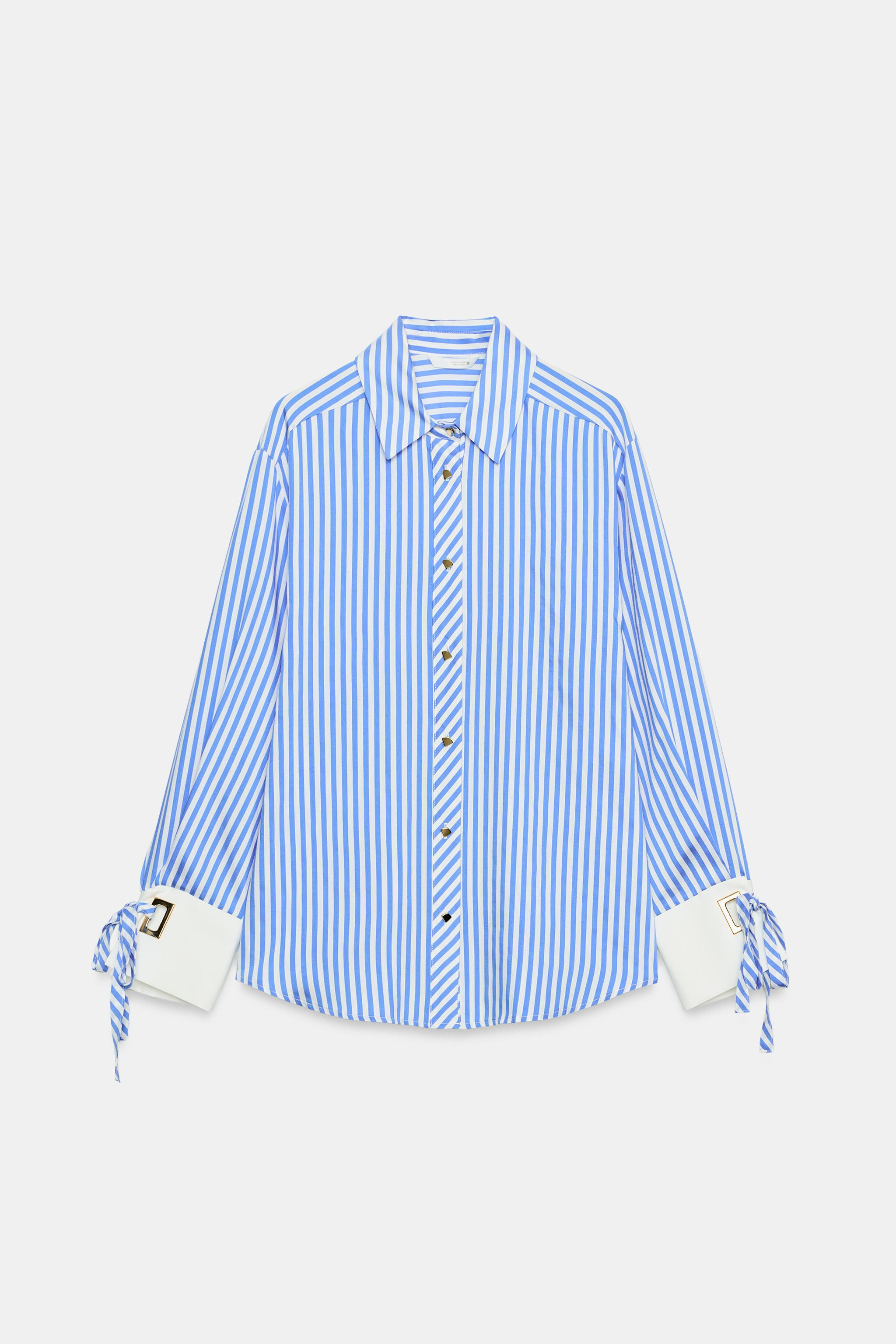 STRIPED SHIRT WITH BOWS | Zara UK