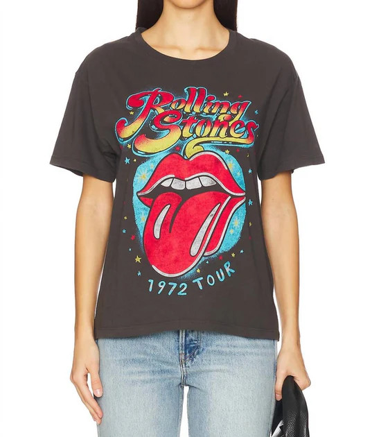 Rolling Stones 1972 Tour Tee In Reactive Black | Shop Simon