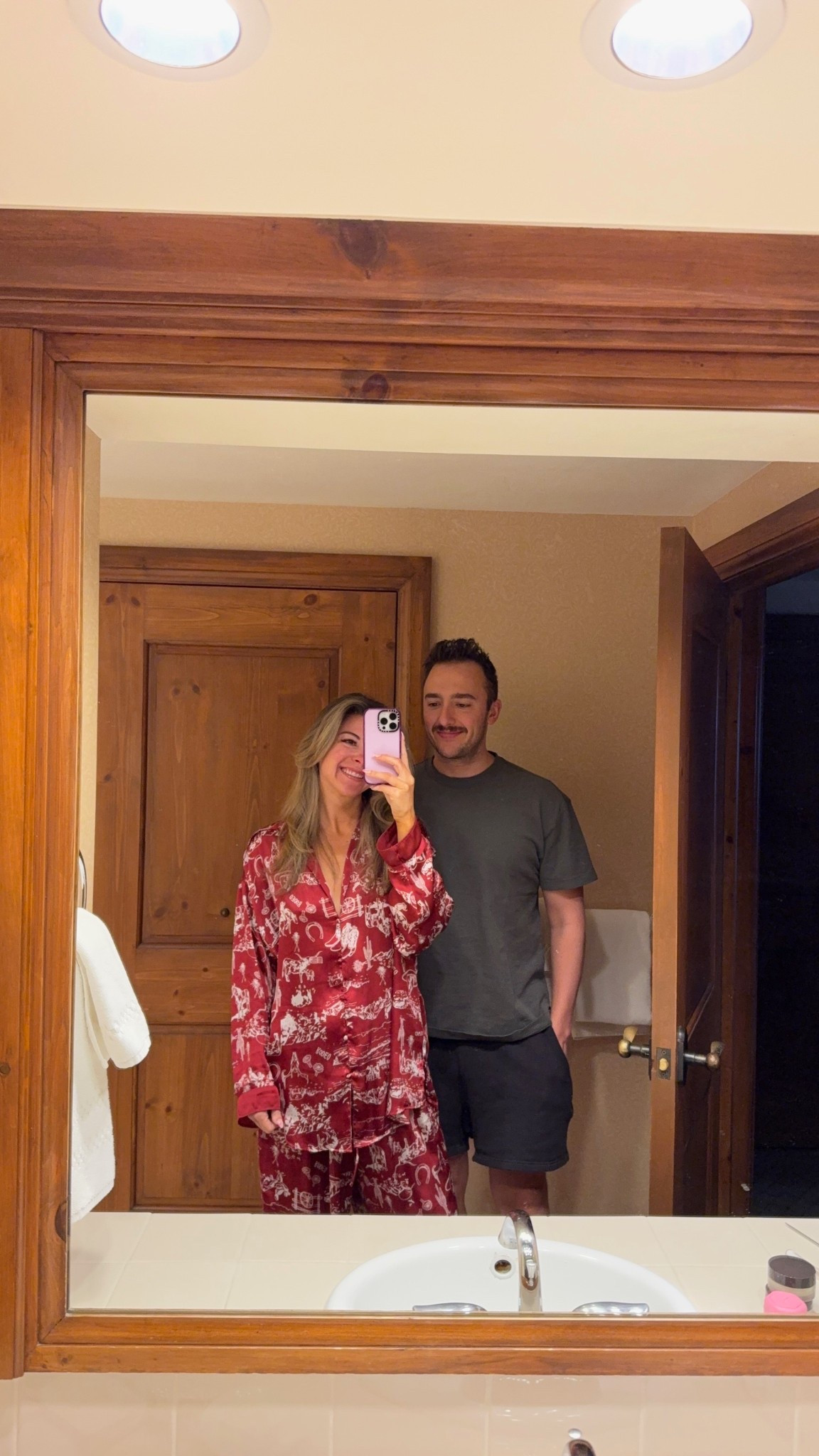 Satin pants and long sleeve pajama set comfy loungewear 

Wearing my usual small  

#LTKStyleTip #LTKFindsUnder100 #LTKHome