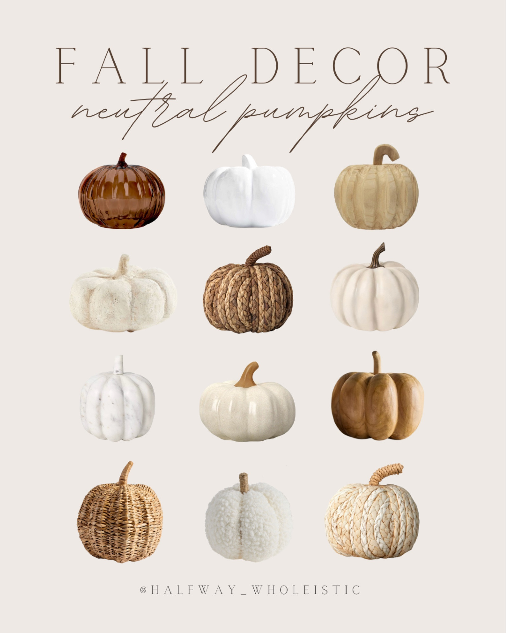 For those of us that don’t want to decorate in black and orange this fall and Halloween… I’ve rounded up some affordable neutral pumpkins you can add to your home decor this season! 

#autumn #thanksgiving #centerpiece #entryway #rattan

#LTKSeasonal #LTKHome #LTKFindsUnder50