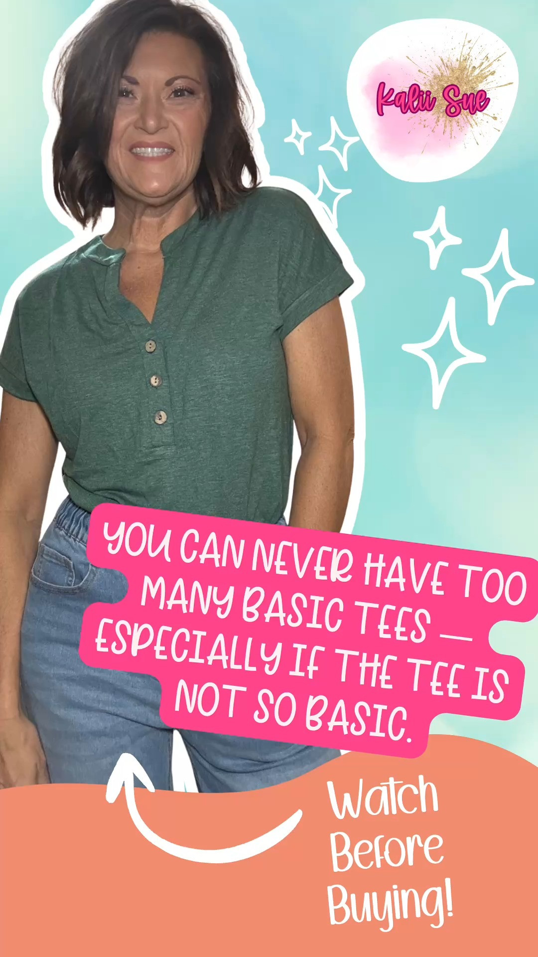 You can never have too many basic tees — especially when the tee is not so basic. This EasyGala cap sleeve v neck top in sage green is exactly what I mean by that. It looks simple at first glance and then you actually put it on and realize the cap sleeve detail, the v neck, the button accent, and the loose fit all come together into something that feels way more intentional and put together than your average tee.

The fabric is soft, lightweight, breathable, and has a four way stretch that makes it genuinely comfortable all day long — the kind of top you forget you are wearing in the best possible way. It is dressy enough to wear to work, casual enough for a weekend, and that sage green color is giving everything spring needs right now. 

Pairs perfectly with jeans, wide leg pants, shorts, skirts — basically anything you already own.
This is the basic tee that is not actually basic and your wardrobe needs it.  

#amazonfind #basictee 

 

#LTKOver40 #LTKootd