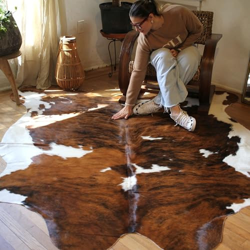 Appaloosa Cowhides Genuine Cowhide Rug - Natural Leather Hide Rugs for Living Room & Area Rug for Bedroom - Real Cowhide Rug for Rustic Home Decor - Medium Tricolor Cowhide Rugs Collection | Amazon (US)