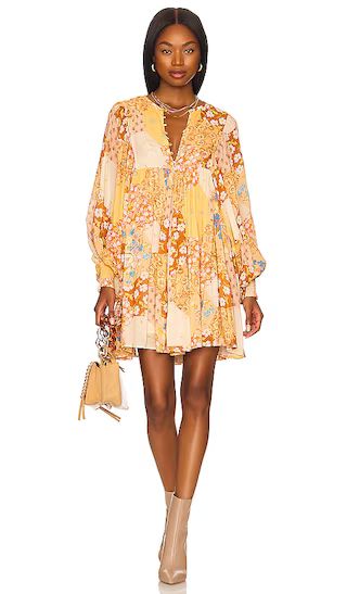 Freda Boho Mini Dress in Amber | Revolve Clothing (Global)