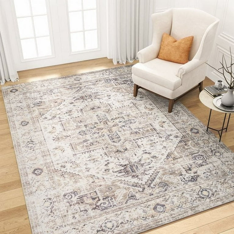 SIXHOME 8'x10' Area Rugs for Living Room Washable Rug Vintage Medallion Living Room Rug Distresse... | Walmart (US)