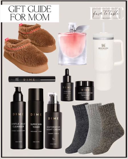 Gift Guide for Mom. Follow @farmtotablecreations on Instagram for more inspiration. Boot Socks for Women Winter Solid Thick Warm Socks Cozy Crew Socks Christmas Gift. UGG Women's Tazz Braid Slipper. STANLEY Big Grip Travel Quencher Cream.  DIME Beauty Super Skin Toner, Alcohol-Free Witch Hazel Toner, Hydrating Toner for Face with Aloe Vera and Cucumber Extract. DIME Beauty Gentle Jelly Cleanser, Hydrating Facial Cleanser and Makeup Remover with Vitamin E, Sensitive Skin Face Wash. DIME Beauty Hyper Glow Serum, 15% Vitamin C Face Serum for Brightening Dull Skin, Dark Spot Corrector Serum. DIME Beauty Restorative Night Cream, Facial Moisturizer with Ceramides and Sea Buckthorn. DIME Beauty Eyelash Boost Serum, Eyelash Serum, Lash Serum and Eyelash Serum for Healthier, Longer, Thicker Eyelashes. DIME Beauty Whipped Exfoliating Mask, Salicylic Acid and Physical Exfoliation Mask with Cellulose Beads. Lancôme La Vie Est Belle Eau de Parfum - Long Lasting Fragrance with Notes of Iris, Earthy Patchouli, Warm Vanilla & Spun Sugar - Floral & Sweet Women's Perfume. Gifts for Mom. Christmas gifts for Mom. 

#LTKbeauty #LTKfindsunder50 #LTKGiftGuide