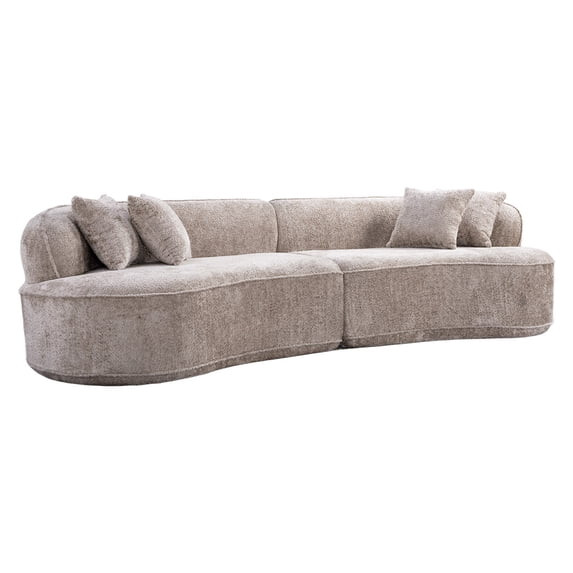 Hommoo 114" Modern Curved Luxury Sectional Sofa, 4-Seat Boneless Cloud Couch Comfy Sleeper Couch ... | Walmart (US)