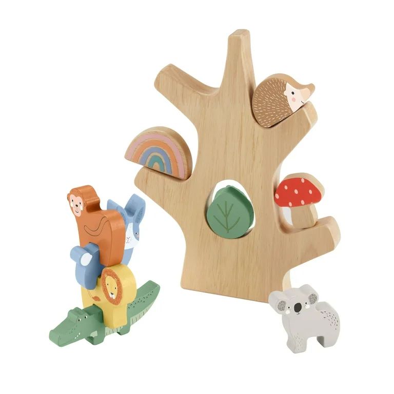 Fisher-Price Wooden Balance Tree Stacking Activity Toy, for Toddler Development Play, 10 Pieces | Walmart (US)