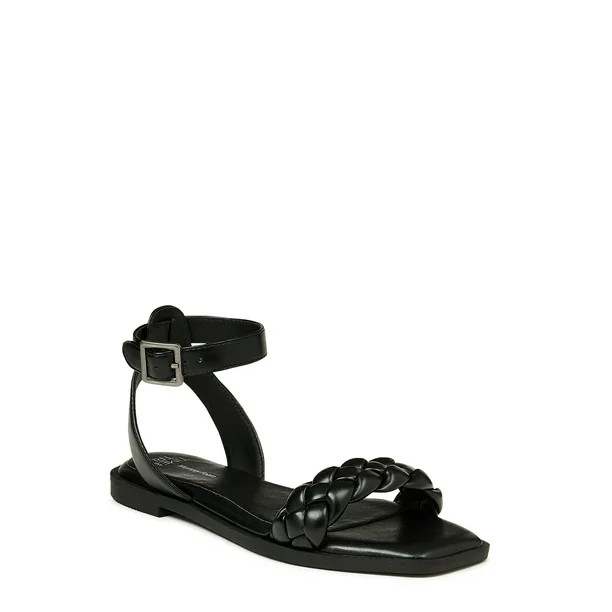 Time and Tru Women's Braided Ankle Strap Sandals | Walmart (US)