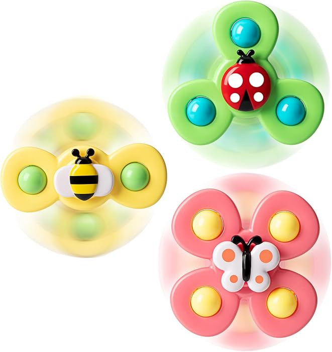 3PCS Suction Cup Spinner Toys for 1 2 Year Old Boys Spinning Toys Baby Toys 12-18 Months Sensory ... | Amazon (US)