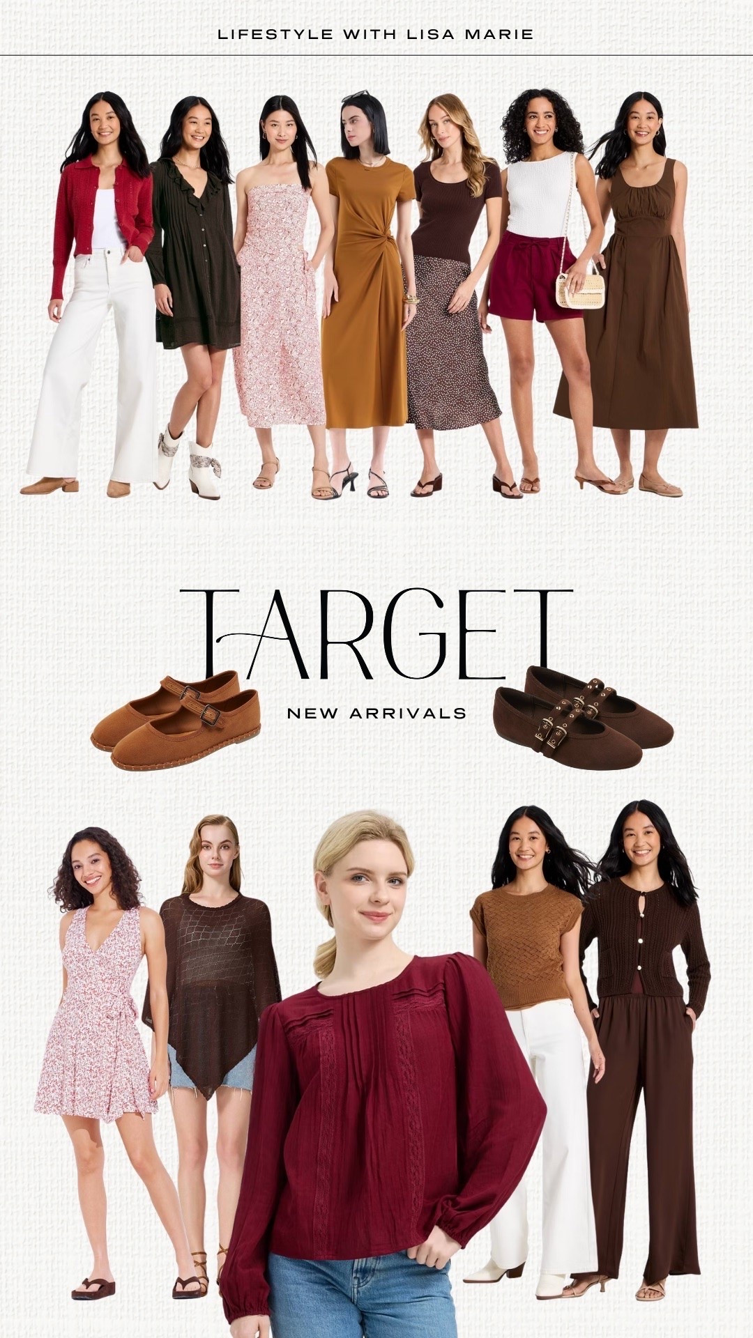 Target new arrivals for fall! Business casual dresses, skirts and tops. Tan and brown ballet flats. Elevated casual outfits. Lightweight pants, dresses and skirts. Maroon tops, shorts, skirts and cardigans. Tan, beige and brown outfits. Fall dresses and two piece matching sets.

#LTKootd #LTKSeasonal #LTKPetite