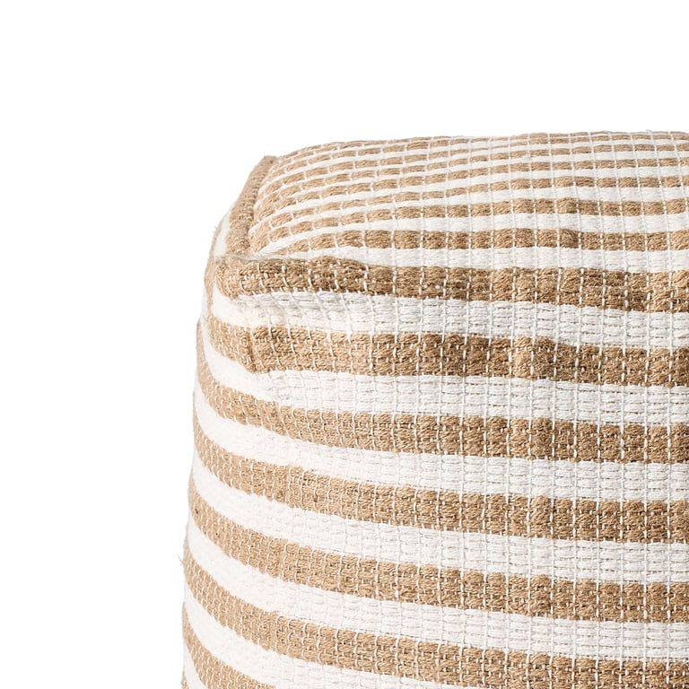 Better Homes & Gardens Modern Rustic Jute Stripe Pouf Ottoman | Walmart (US)