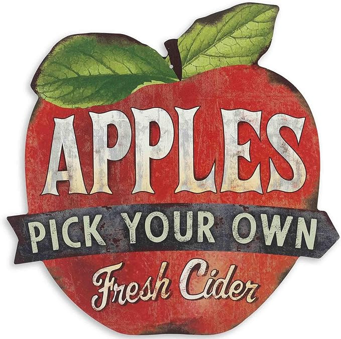 Pick Your Own Apples Vintage Metal Sign | Fun Apple Wall Decor for Kitchen, Dining Room, or Garde... | Amazon (US)