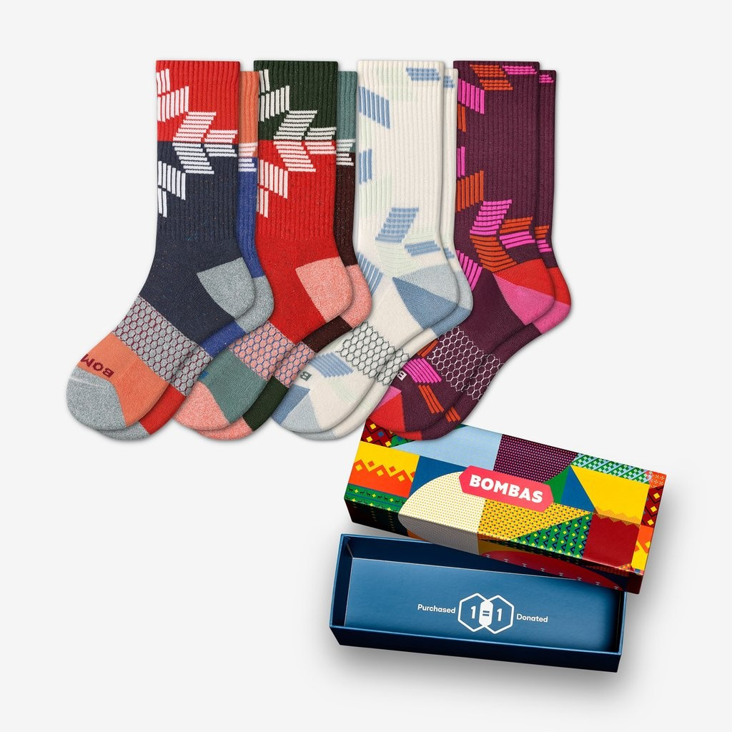 Women's Holiday Snowflake Calf Sock 4-Pack Gift Box | Bombas