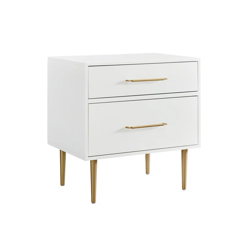 White Nayeli Solid + Manufactured Wood Nightstand | Wayfair Professional
