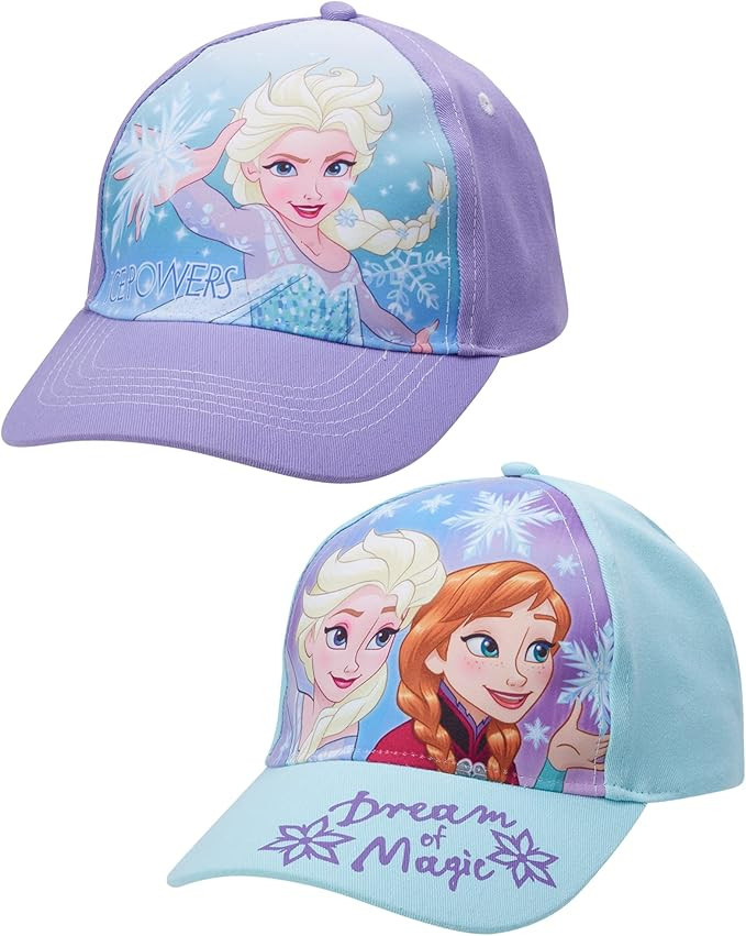 Disney Girls' Frozen Baseball Cap - 2 Pack Princess Elsa and Anna Curved Brim Strap Back Hat (2T-... | Amazon (US)