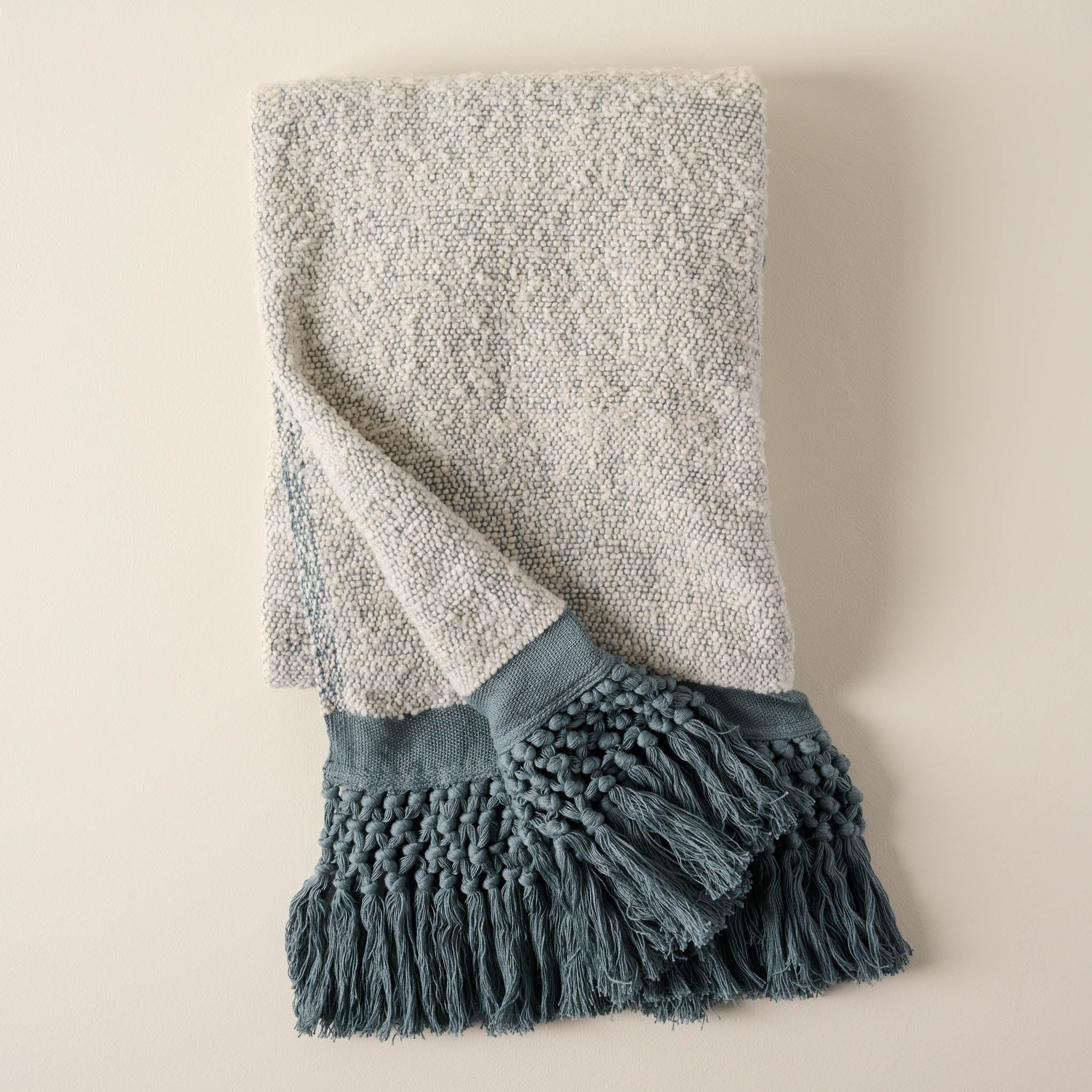 Silver Blue Essential Tassel Throw | Magnolia