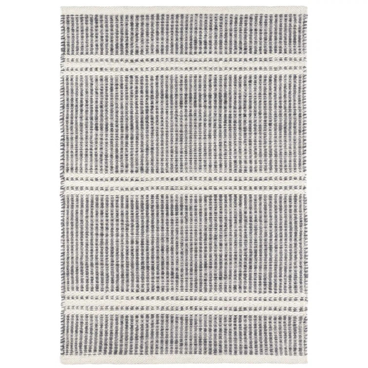 Malta Striped Handmade Flatweave Wool Gray/Ivory Area Rug | Wayfair Professional