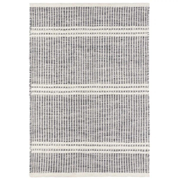 Malta Striped Handmade Flatweave Wool Gray/Ivory Area Rug | Wayfair Professional